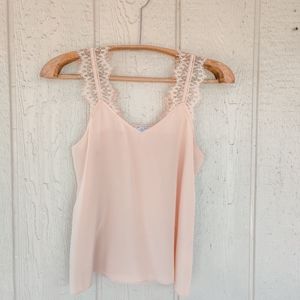 Cami NYC blush lace silk tank